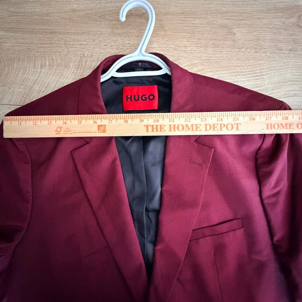 Hugo Boss Modern Fit Performance Super Flex Suit Jacket Blazer Mens 42S Red NWT